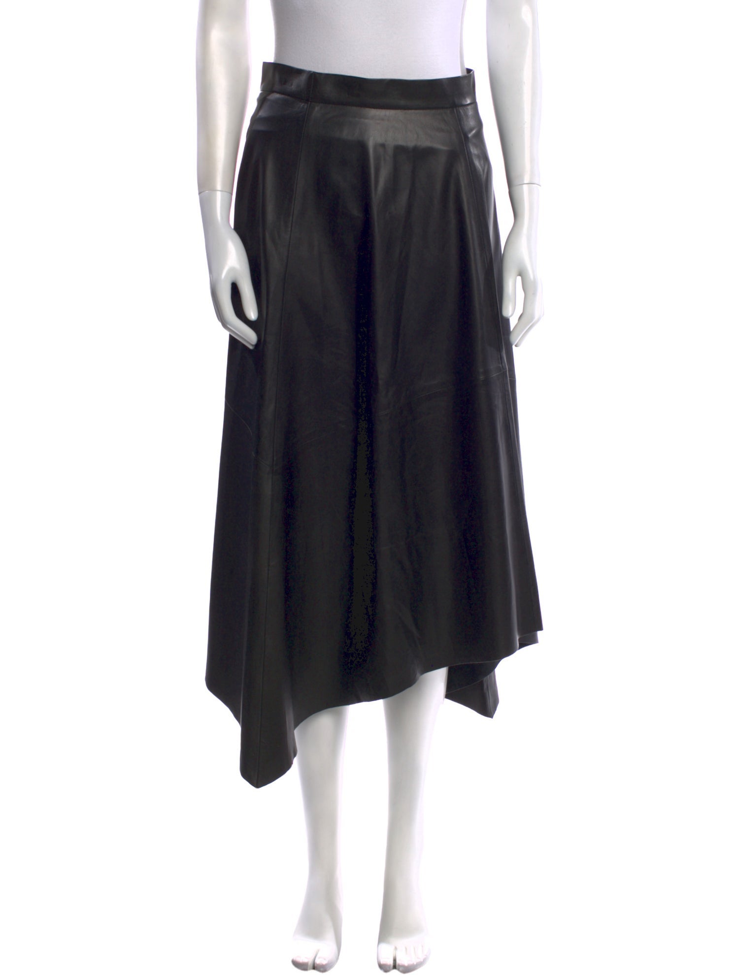 Brunello Cucinelli Leather Midi Length Skirt