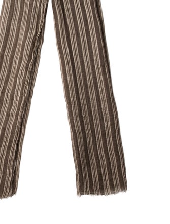 Brunello Cucinelli Checkered Print Striped Scarf