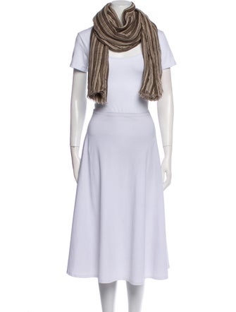 Brunello Cucinelli Checkered Print Striped Scarf