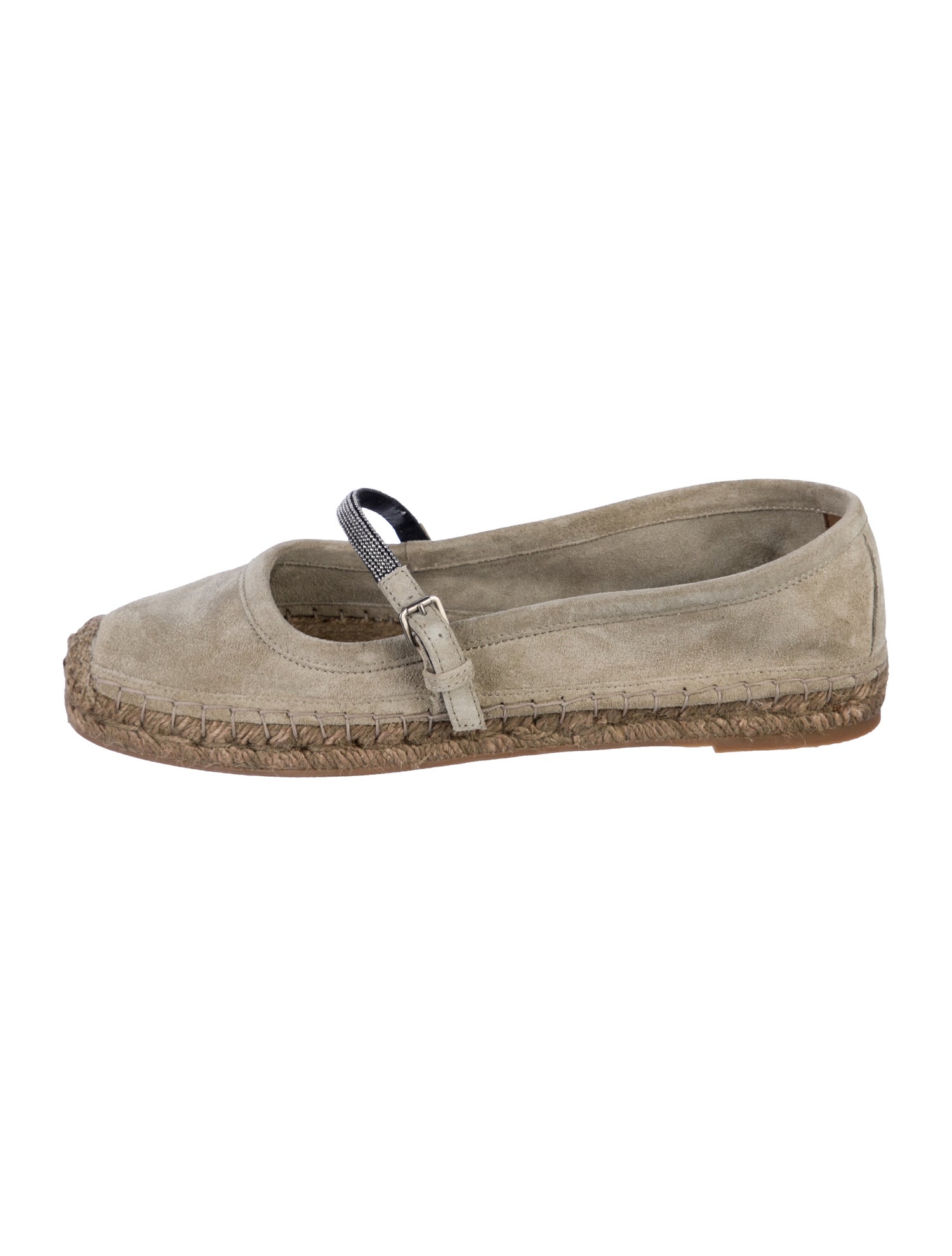 Brunello Cucinelli Monili Suede Mary Jane Flats