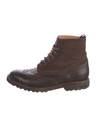 Brunello Cucinelli Leather Combat Boots