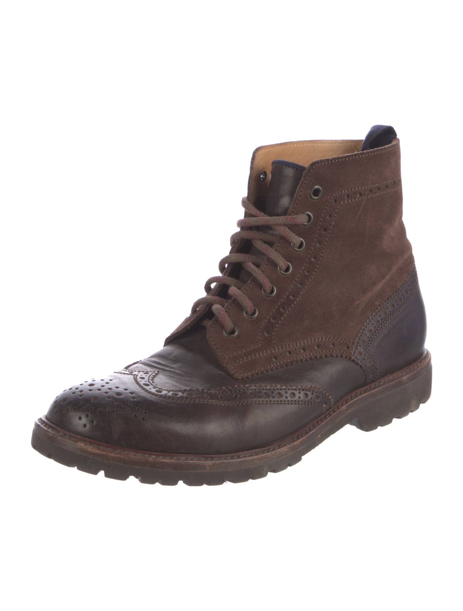 Brunello Cucinelli Leather Combat Boots