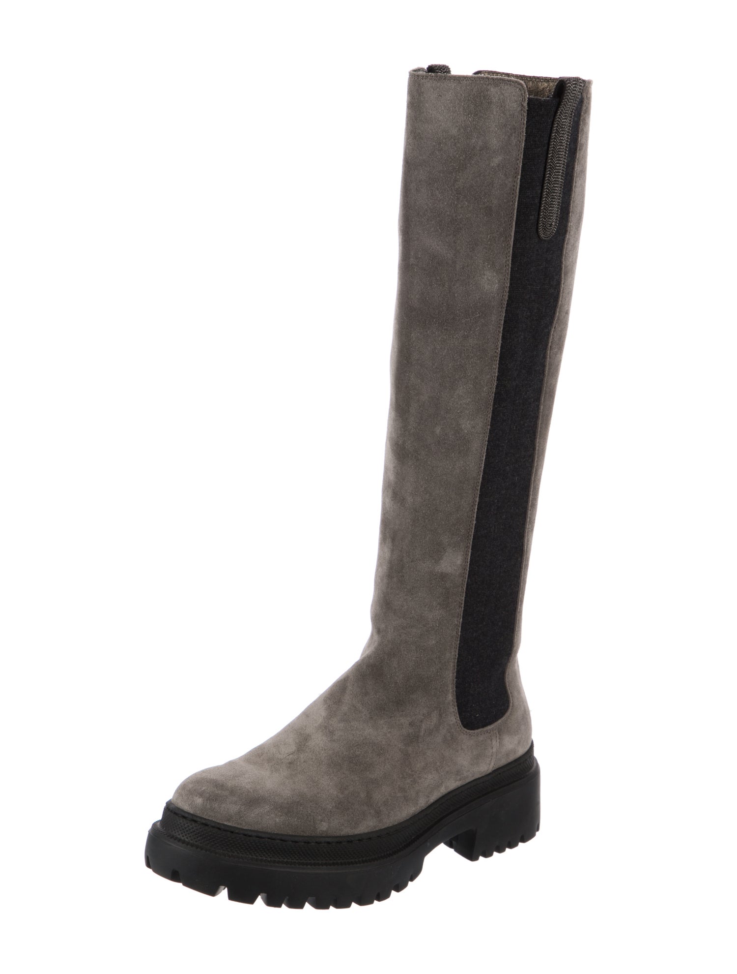 Brunello Cucinelli Suede Beaded Accents Chelsea Boots