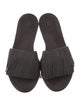 Brunello Cucinelli Leather Beaded Accents Slides