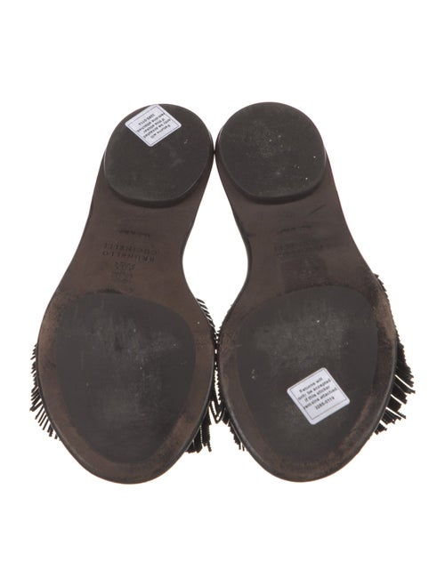 Brunello Cucinelli Leather Beaded Accents Slides