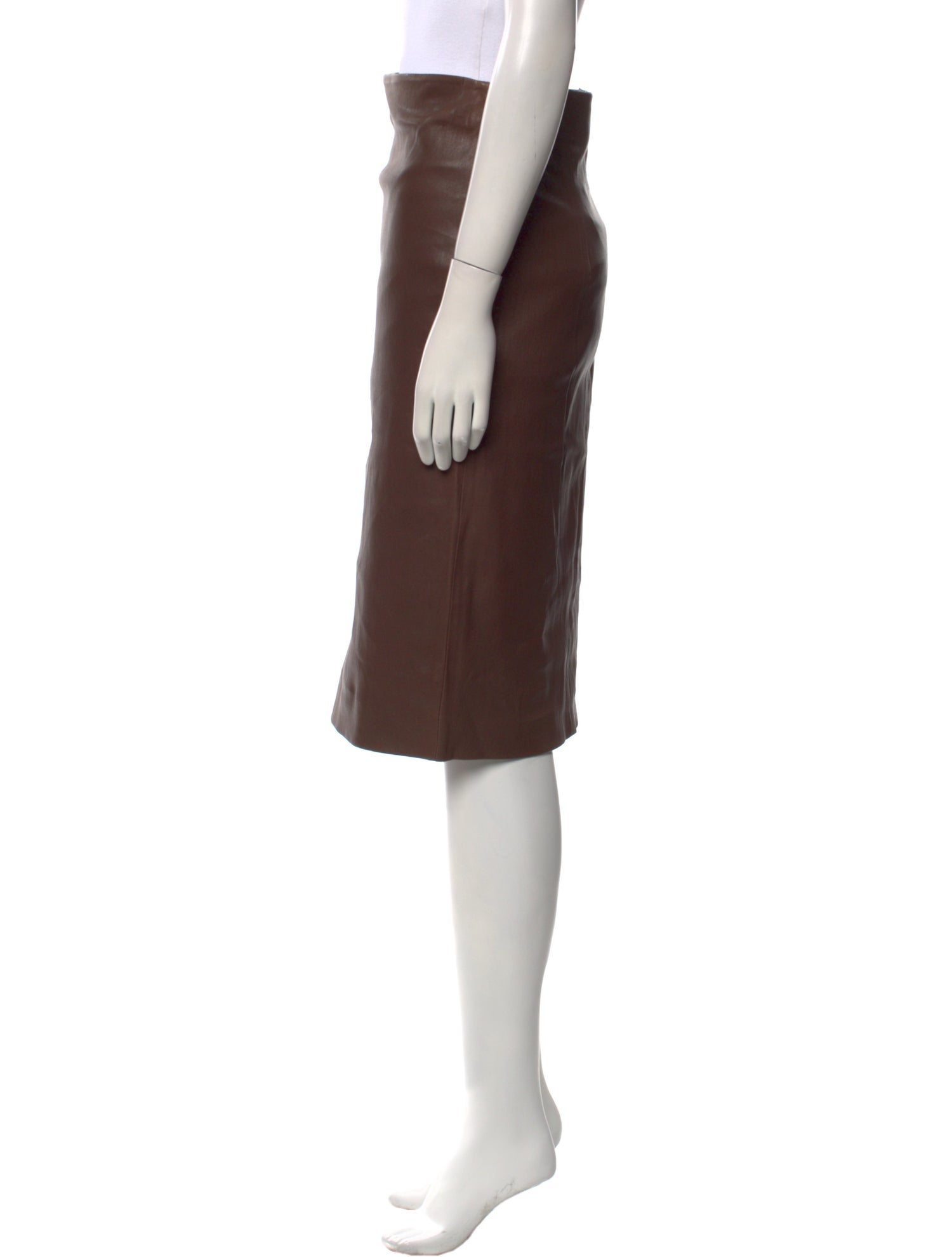 Brunello Cucinelli Leather Knee-Length Skirt