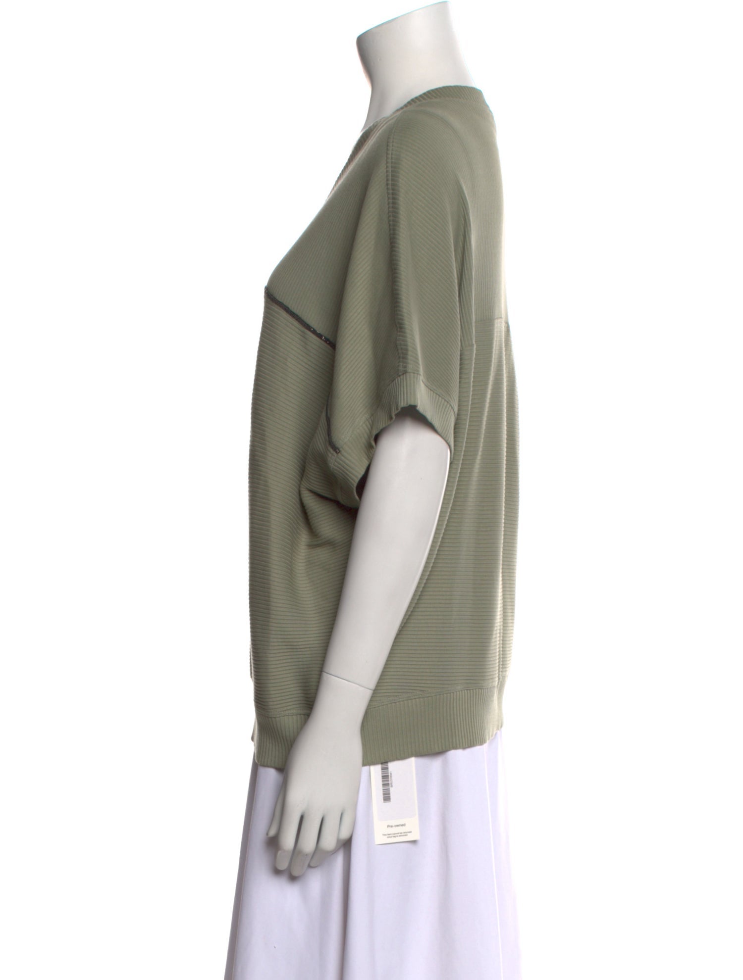 Brunello Cucinelli V-Neck Short Sleeve Blouse