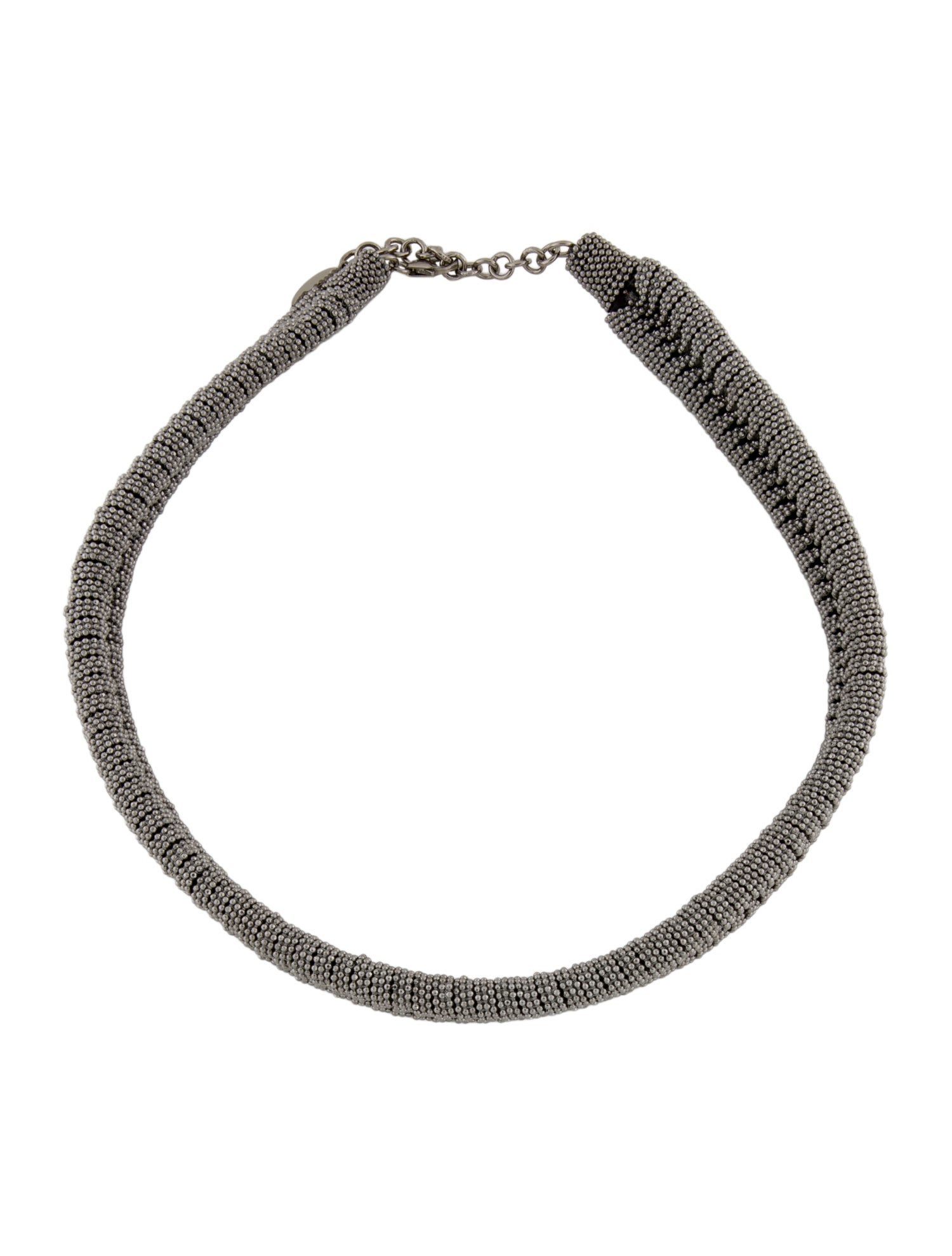 Brunello Cucinelli Leather & Bead Collar Necklace