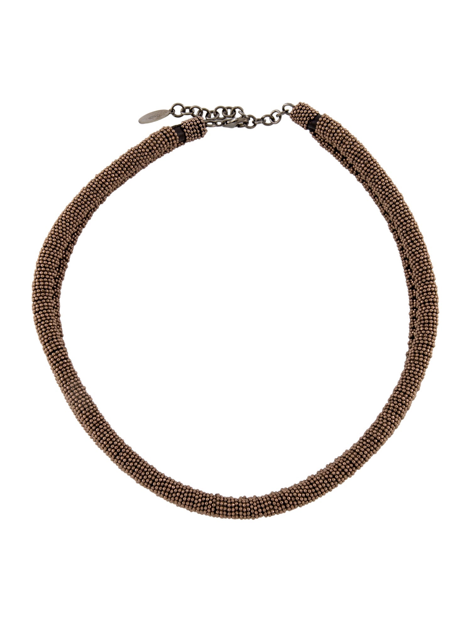 Brunello Cucinelli Leather & Bead Collar Necklace
