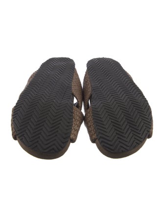 Brunello Cucinelli Leather Braided Accents Slides