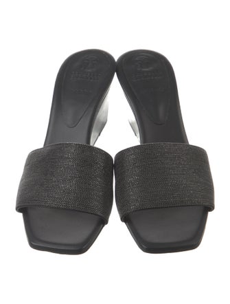 Brunello Cucinelli Monili Leather Slides