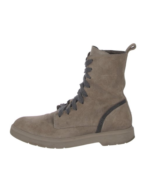 Brunello Cucinelli Suede Combat Boots