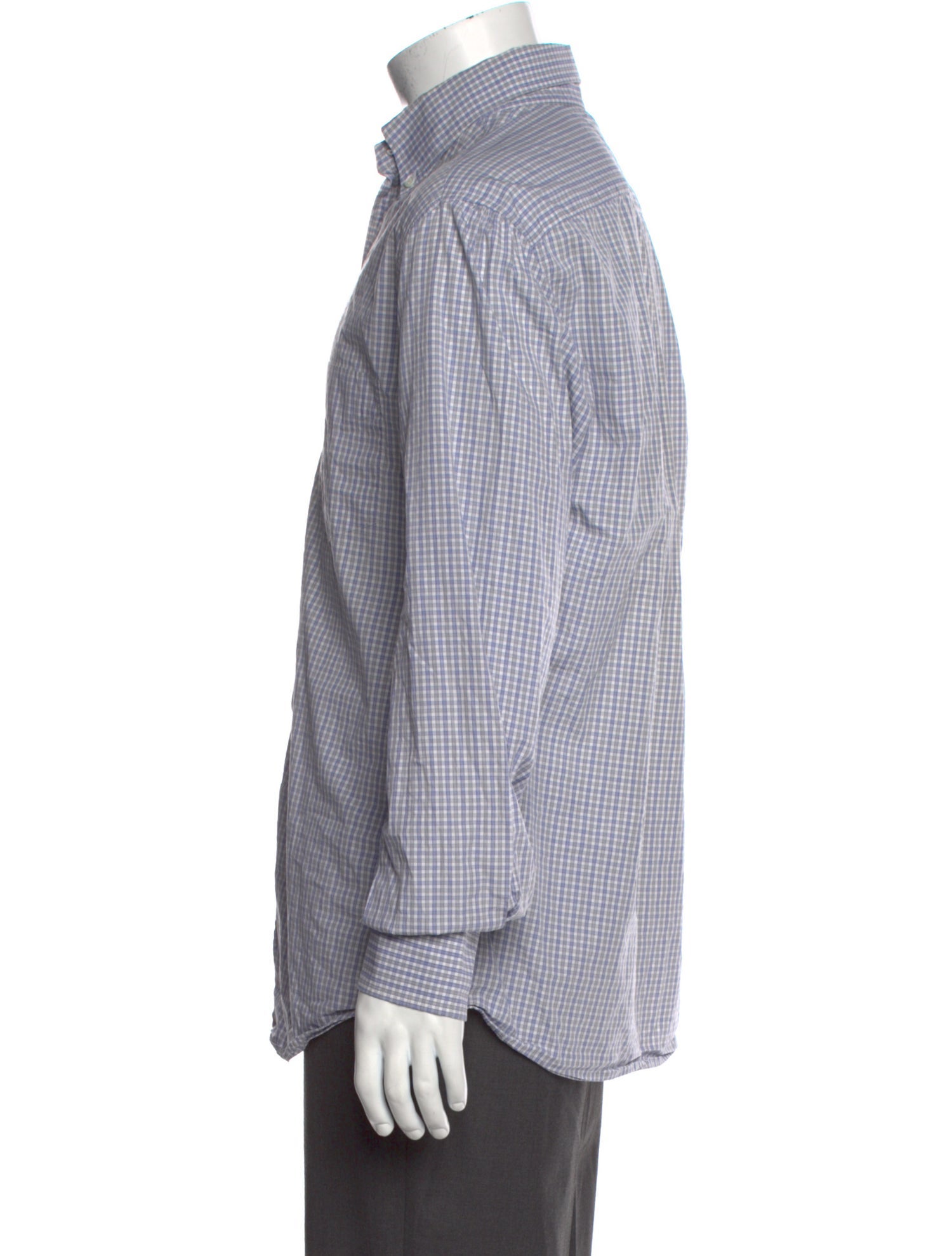 Brunello Cucinelli Plaid Print Long Sleeve Dress Shirt