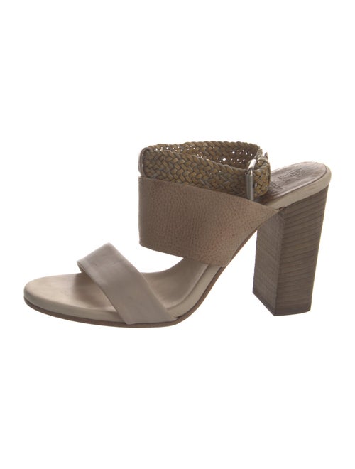 Brunello Cucinelli Leather Braided Accents Slides