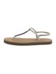 Brunello Cucinelli Monili Leather T-Strap Sandals