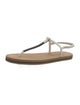 Brunello Cucinelli Monili Leather T-Strap Sandals