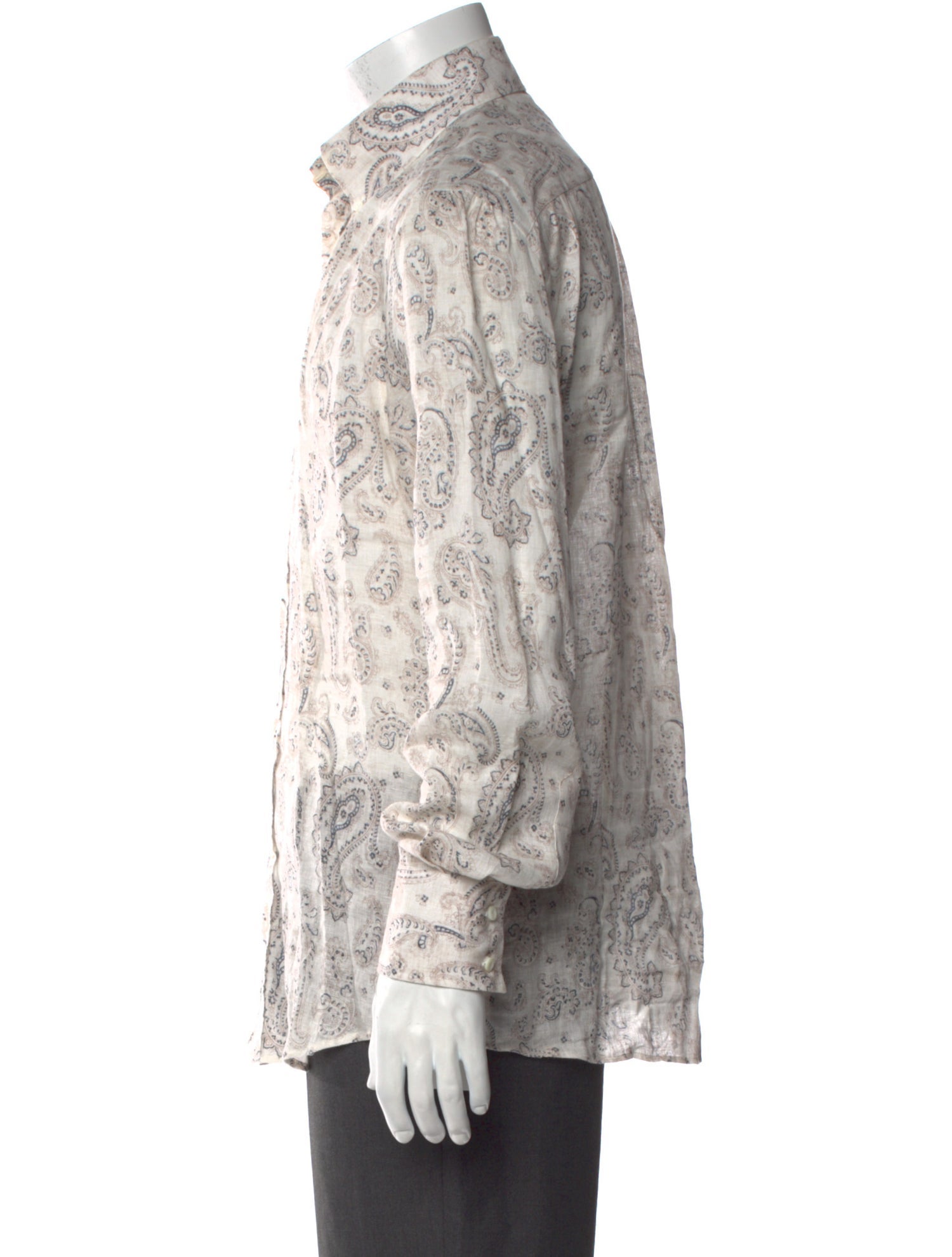 Brunello Cucinelli Linen Paisley Print Shirt w/ Tags