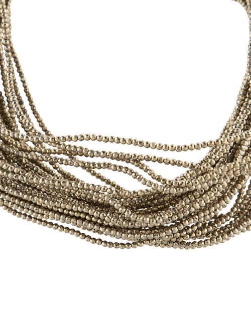 Brunello Cucinelli Leather Beaded Choker Necklace