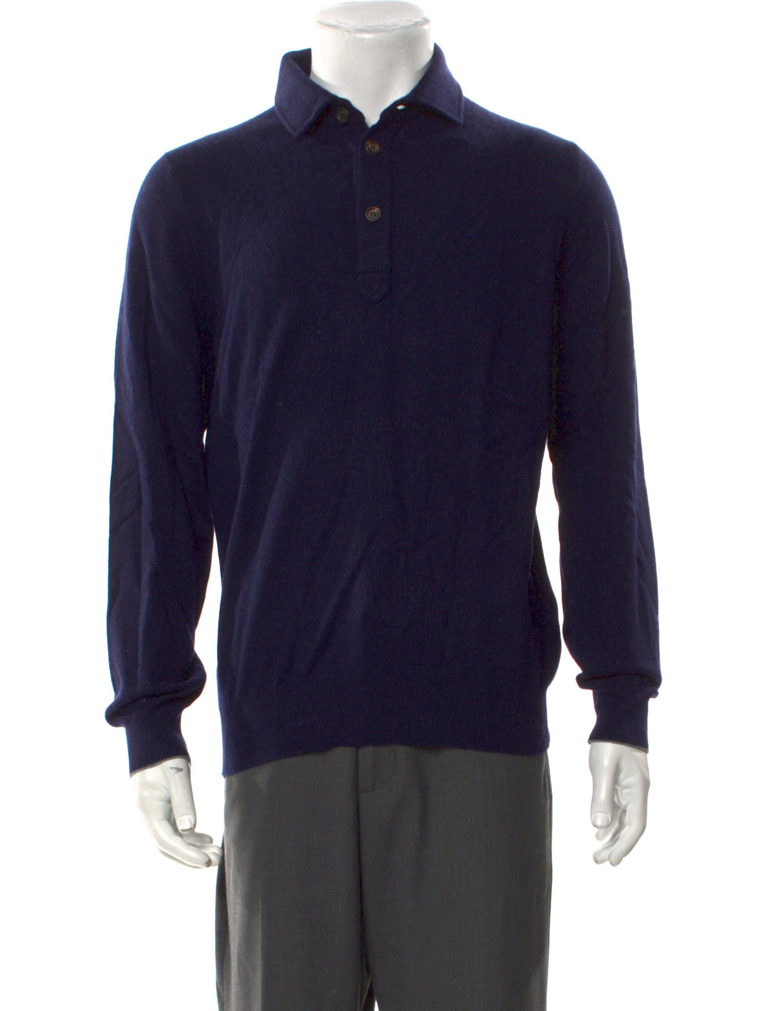 Brunello Cucinelli Virgin Wool Collar Polo Shirt w/ Tags