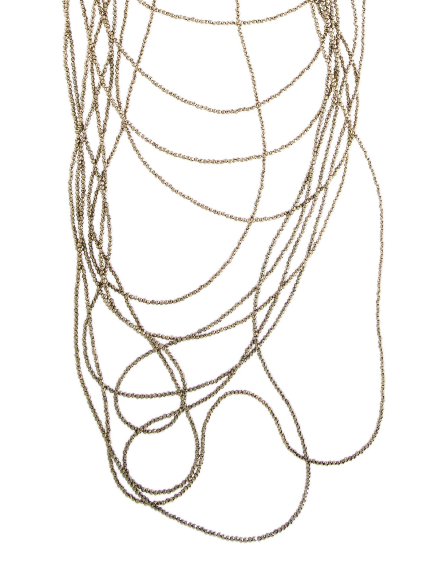 Brunello Cucinelli Leather Beaded Long Multi-Strand Necklace