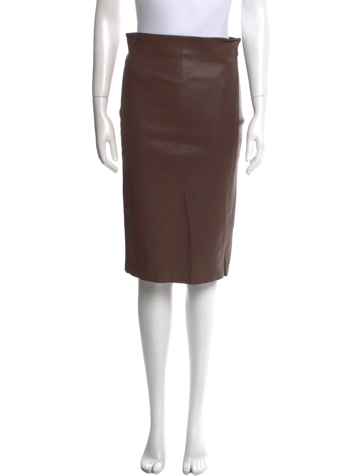 Brunello Cucinelli Leather Knee-Length Skirt w/ Tags