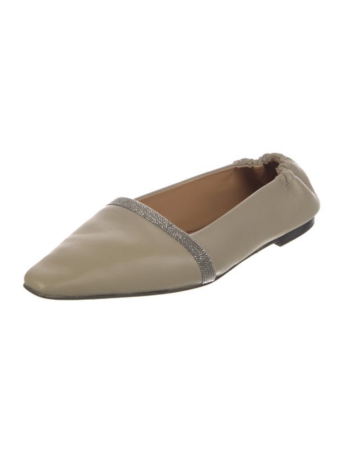Brunello Cucinelli Monili Leather Flats