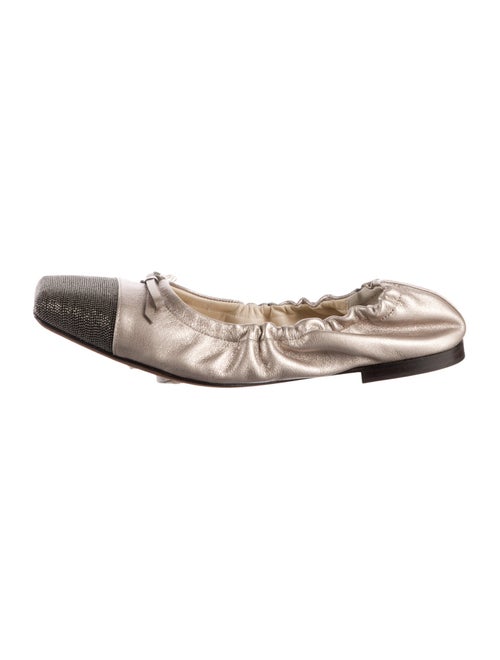 Brunello Cucinelli Monili Leather Ballet Flats