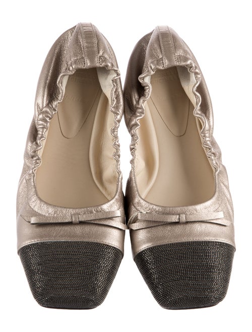 Brunello Cucinelli Monili Leather Ballet Flats