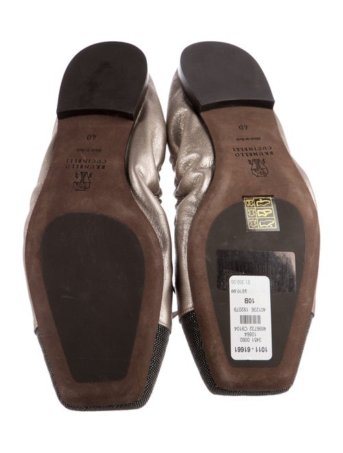 Brunello Cucinelli Monili Leather Ballet Flats