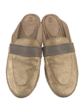 Brunello Cucinelli Monili Leather Mules