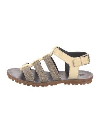 Brunello Cucinelli Monili Leather Gladiator Sandals