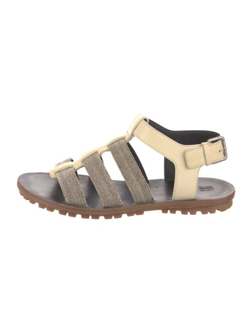 Brunello Cucinelli Monili Leather Gladiator Sandals