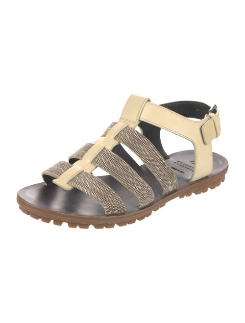 Brunello Cucinelli Monili Leather Gladiator Sandals
