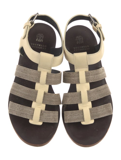 Brunello Cucinelli Monili Leather Gladiator Sandals