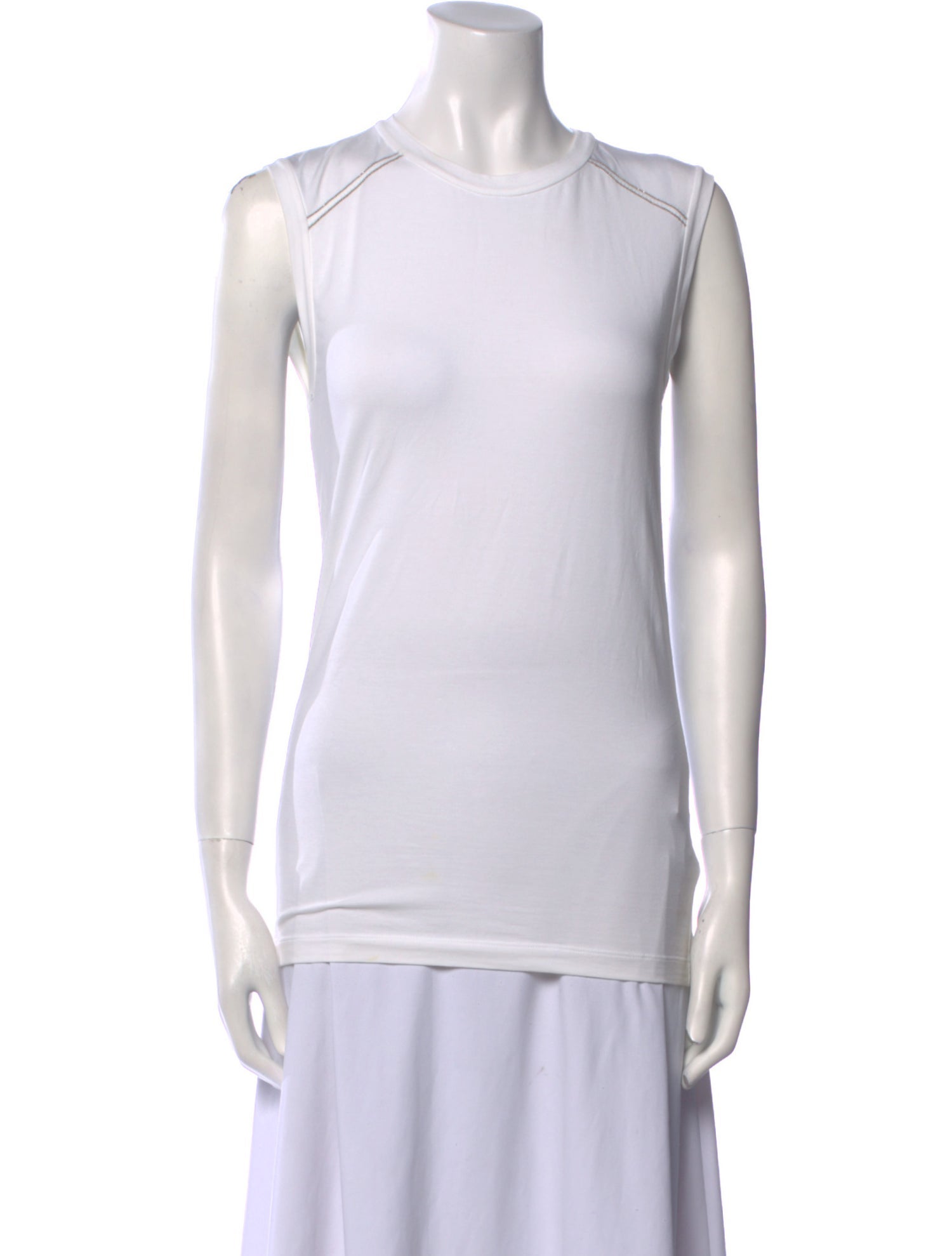 Brunello Cucinelli Crew Neck Sleeveless Top