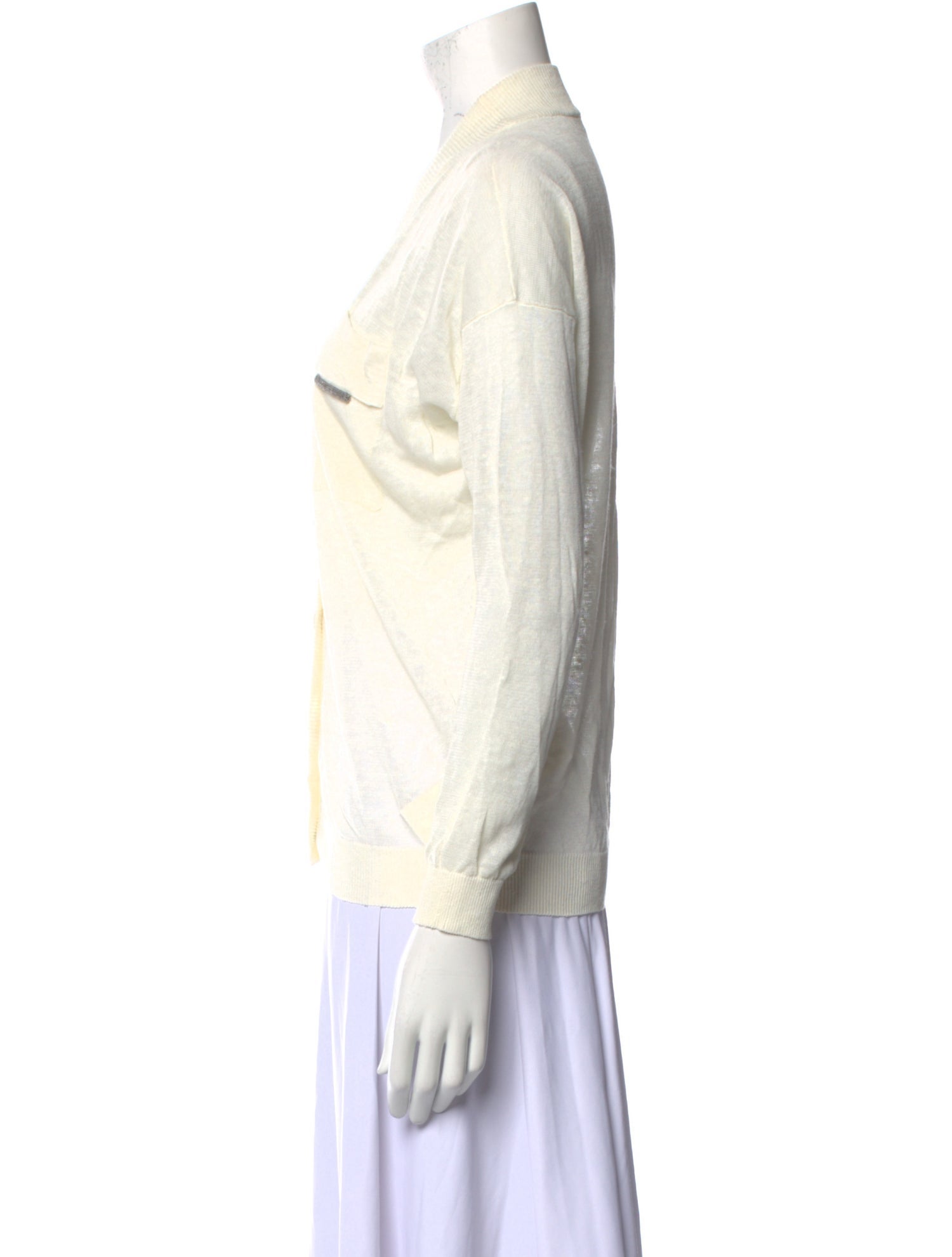 Brunello Cucinelli Linen V-Neck Sweater