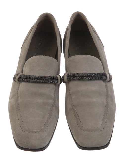 Brunello Cucinelli Suede Beaded Accents Loafers