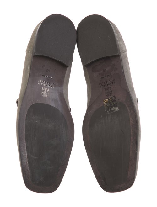 Brunello Cucinelli Suede Beaded Accents Loafers