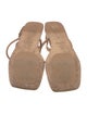 Brunello Cucinelli Monili Leather T-Strap Sandals