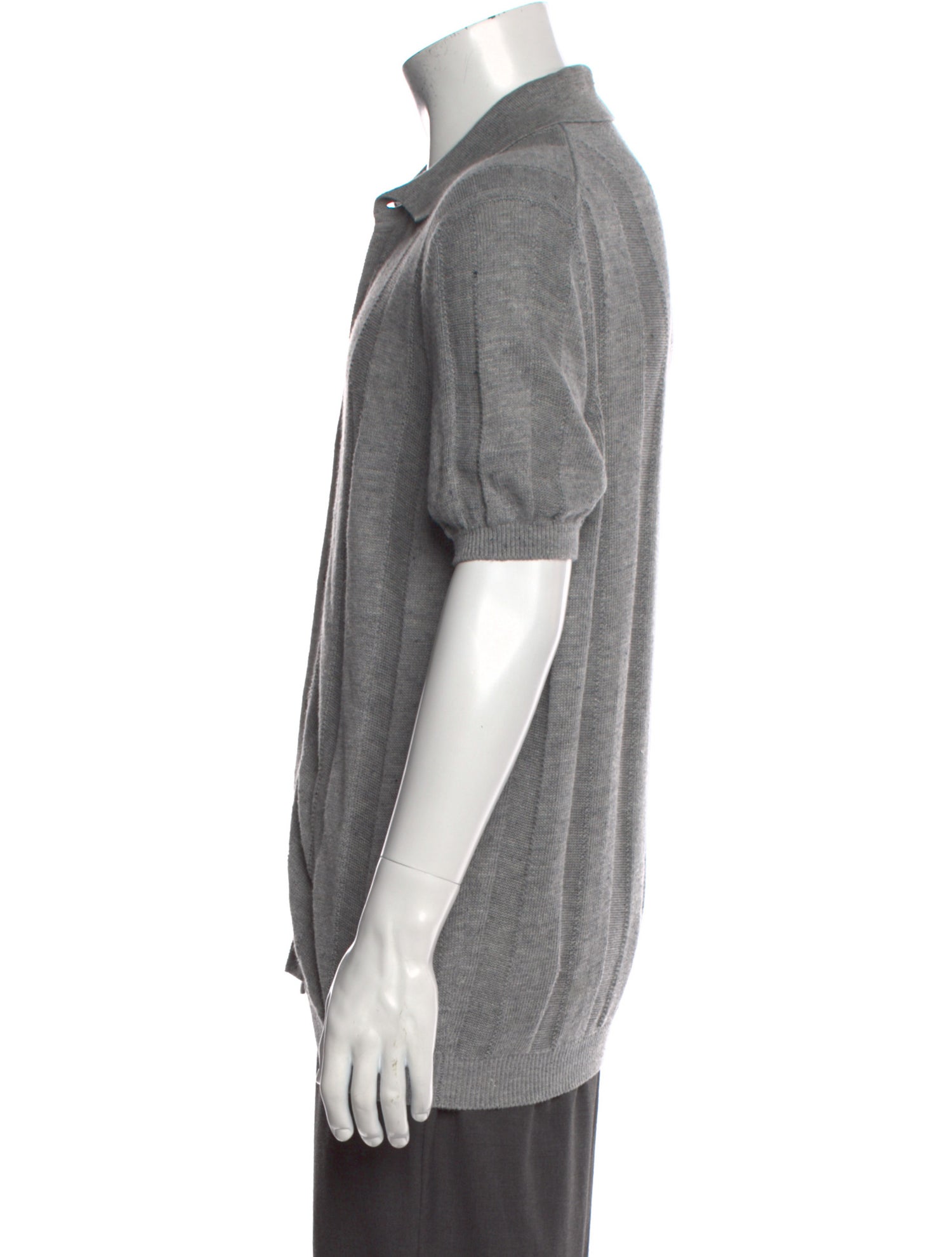 Brunello Cucinelli Linen Mock Neck Polo Sweater