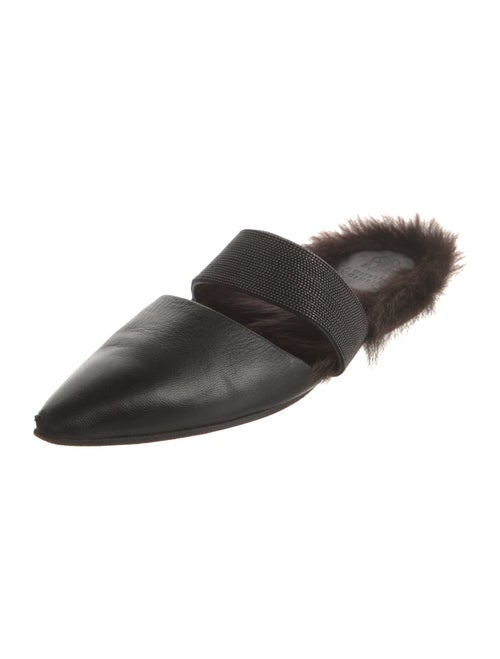 Brunello Cucinelli Monili Leather Mules