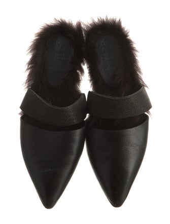 Brunello Cucinelli Monili Leather Mules