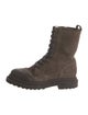 Brunello Cucinelli Suede Beaded Accents Combat Boots