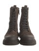 Brunello Cucinelli Suede Beaded Accents Combat Boots