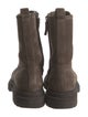 Brunello Cucinelli Suede Beaded Accents Combat Boots