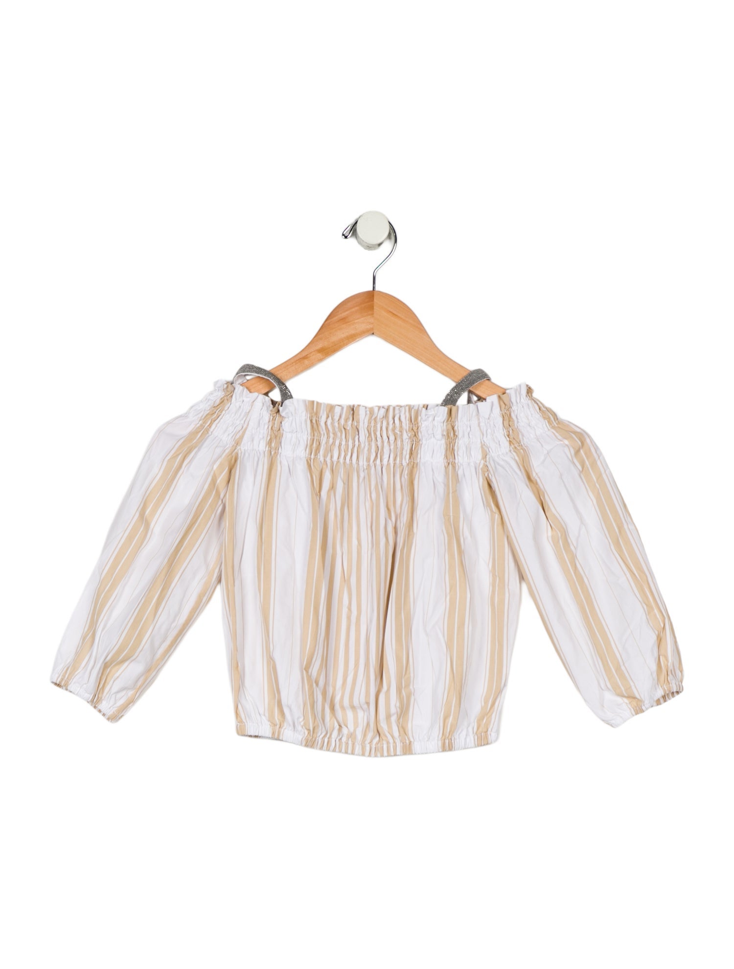 Brunello Cucinelli Girls' Off-Shoulder Top