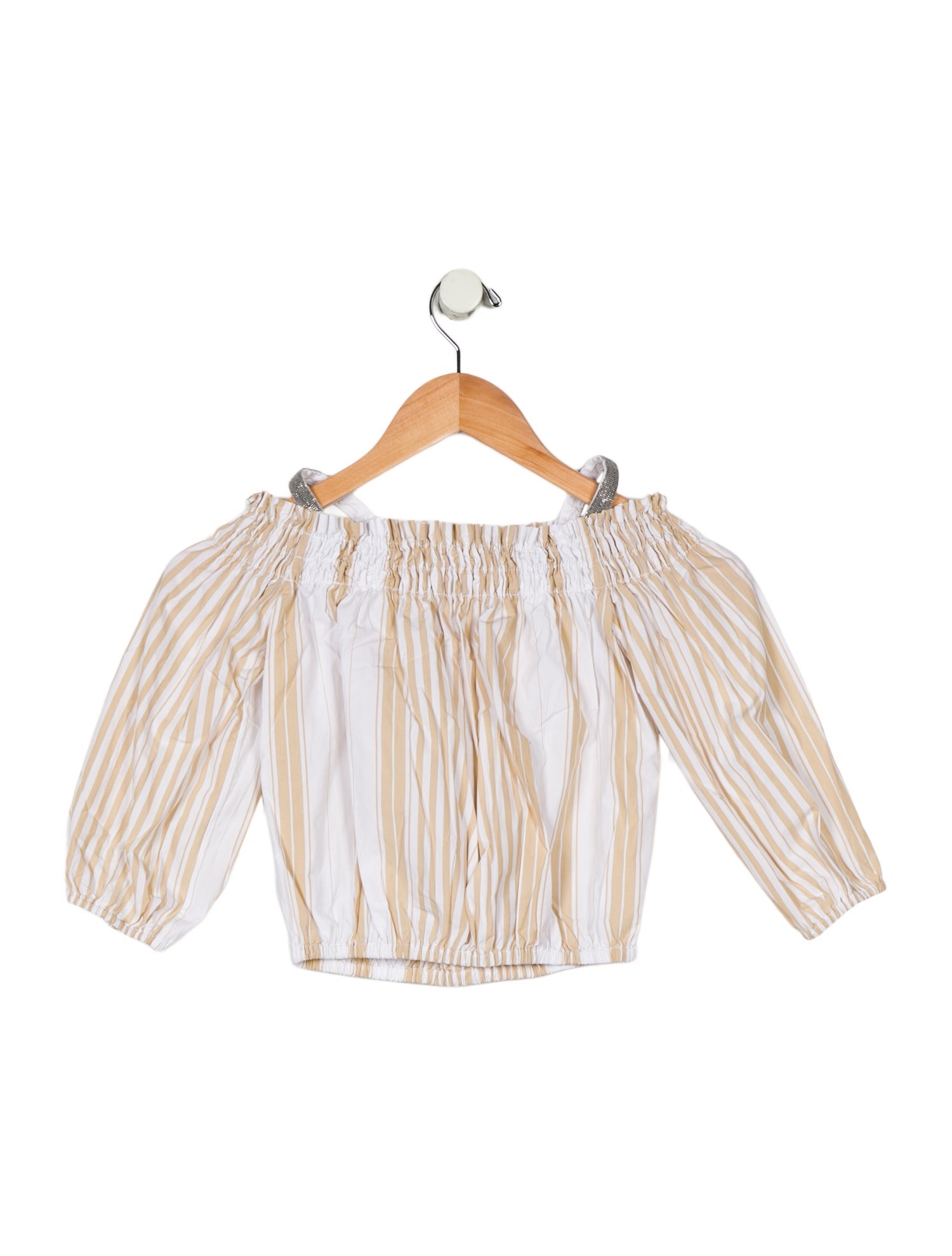 Brunello Cucinelli Girls' Off-Shoulder Top