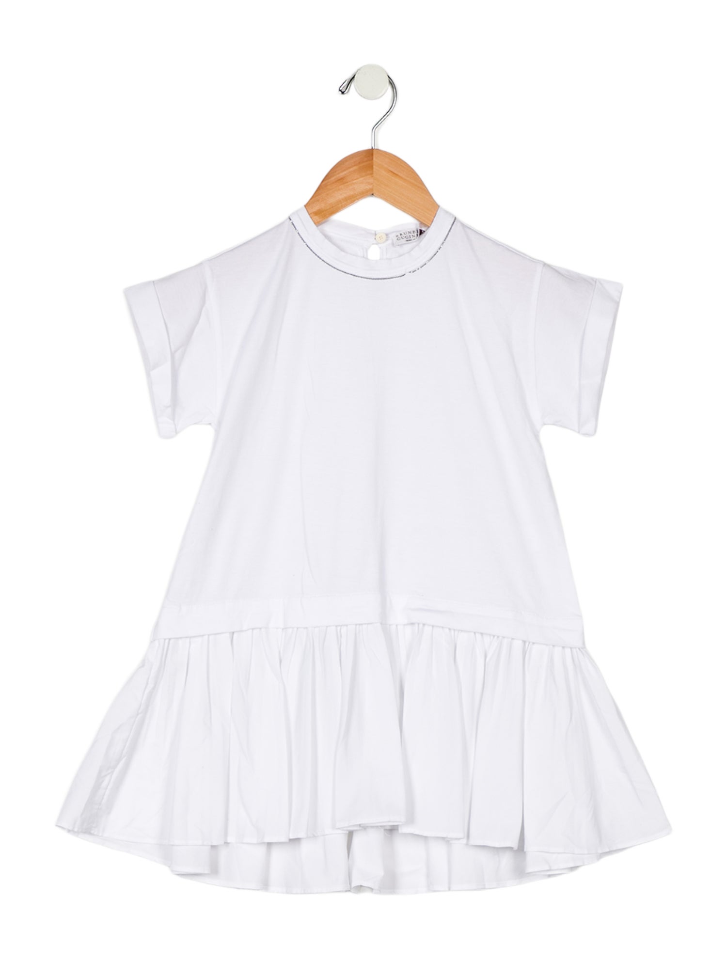 Brunello Cucinelli Girls' Cotton Short Sleeve Dress