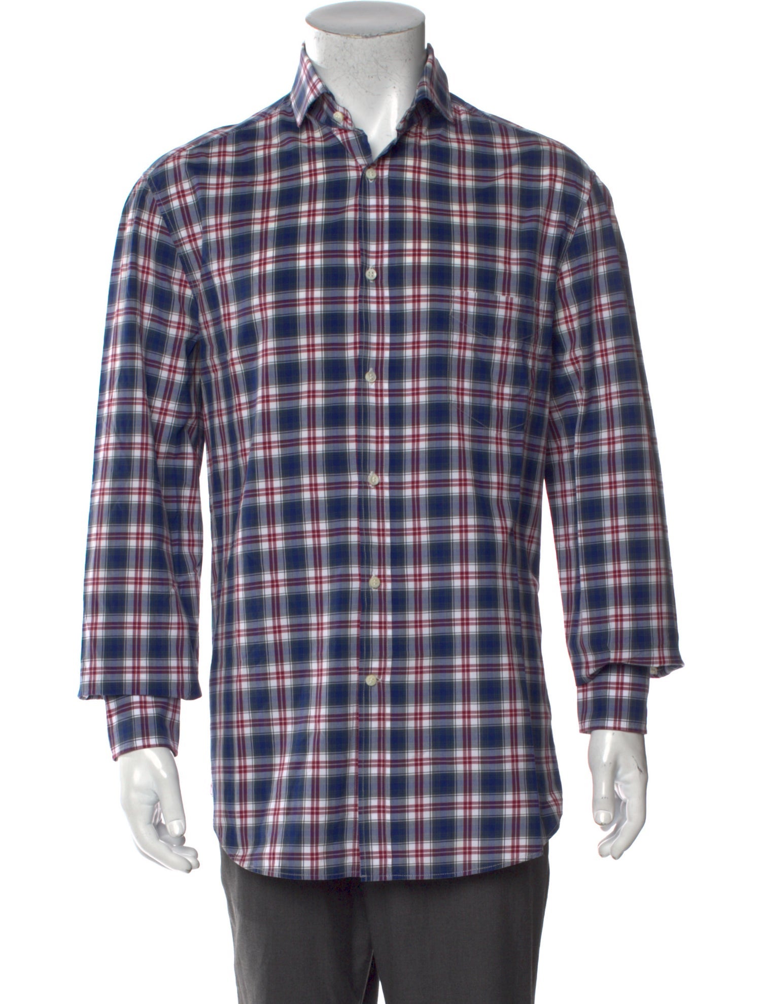 Brunello Cucinelli Plaid Print Long Sleeve Shirt