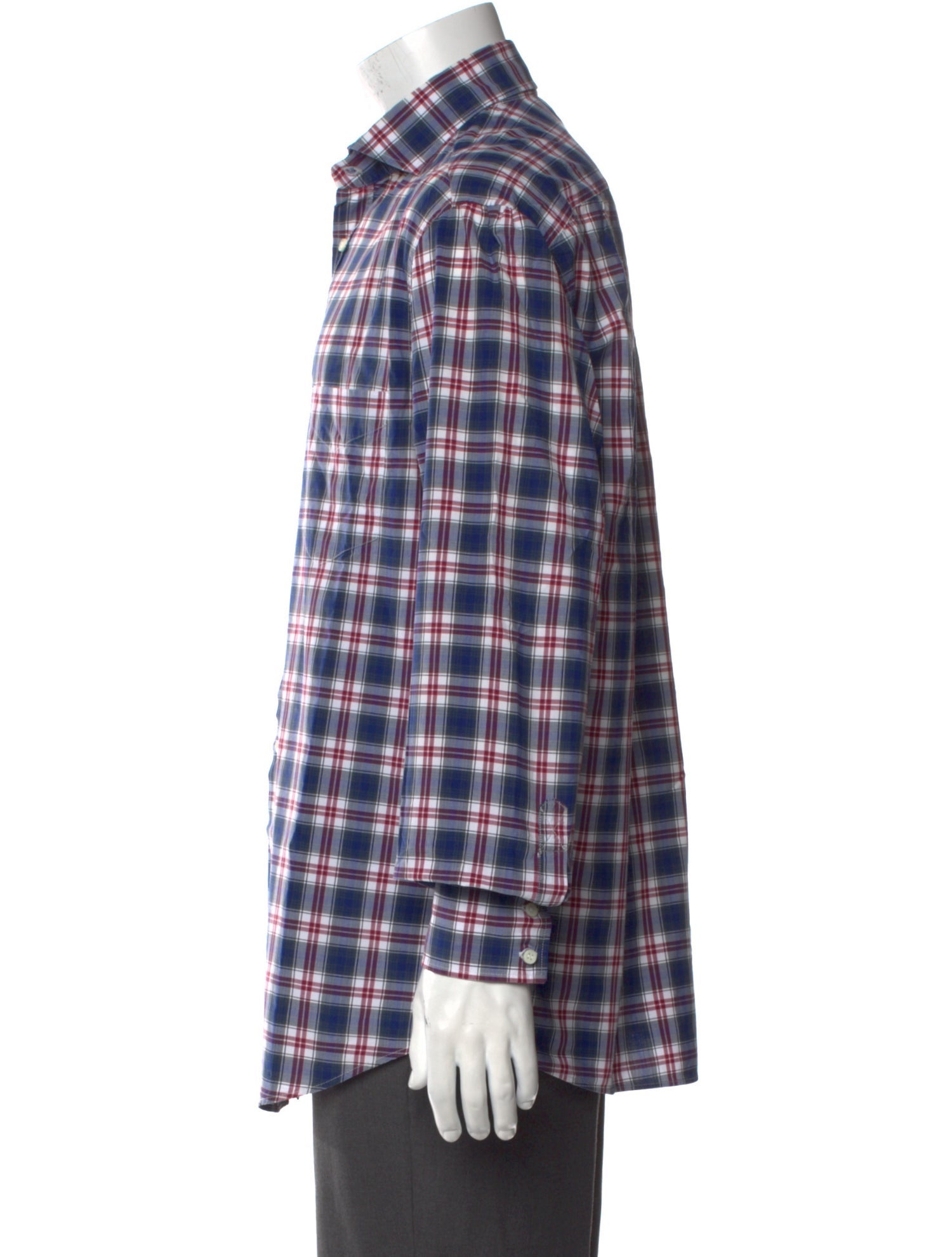 Brunello Cucinelli Plaid Print Long Sleeve Shirt
